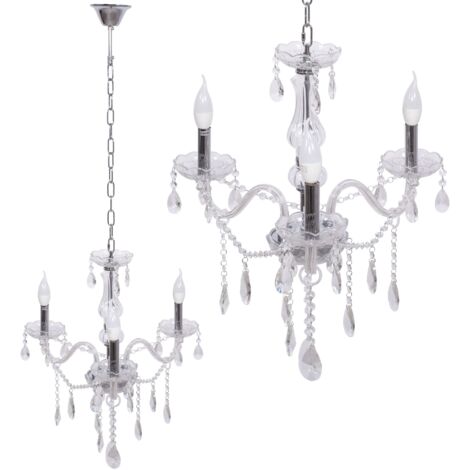LUSTRE 300752 CRISTAL CHROME 3-POINTS DE LUMIÈRE E14 60X60X58CM