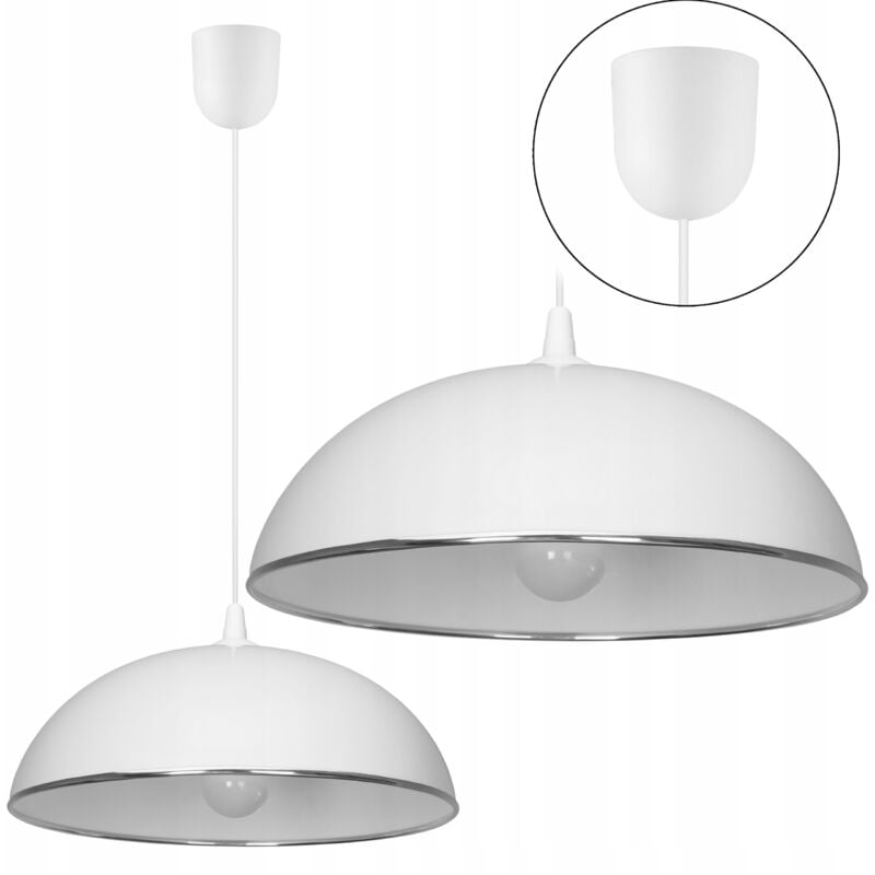 Lustre 36cm plastique cuisine argent 0402 blanc chrome