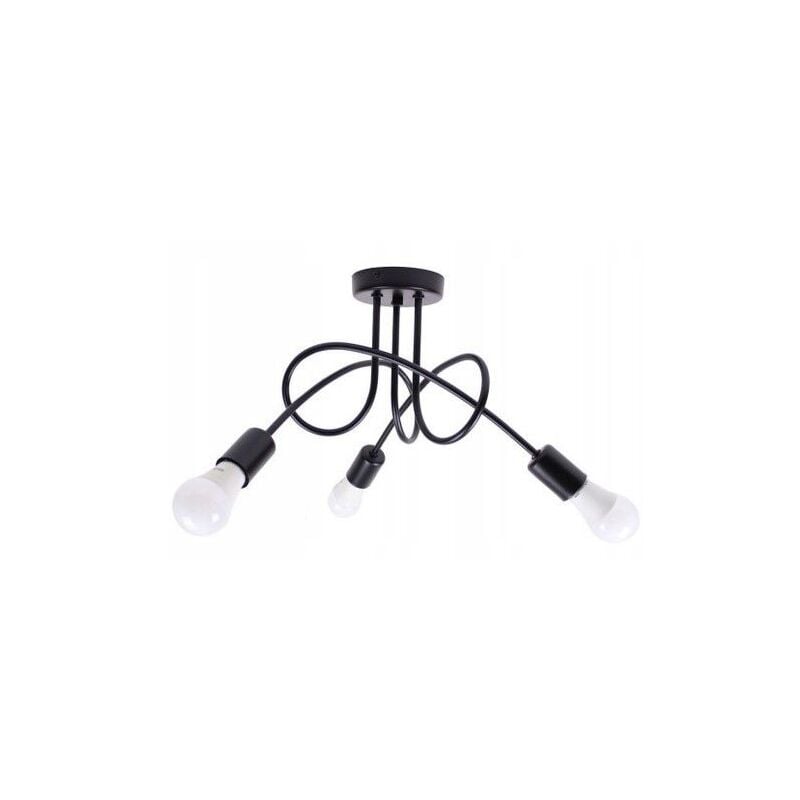 Toolight - lustre 392227 paradise 3 métal noir E27 3-POINTS lumineux