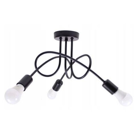 LUSTRE 392227 PARADISE 3 MÉTAL NOIR E27 3-POINTS LUMINEUX
