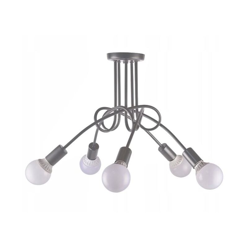 Toolight - lustre 392252 paradise 5 métal gris E27 5-POINTS lumineux