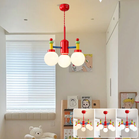 Lustre à 3 têtes, suspension, plafonnier coloré, suspension en métal avec abat-jour en verre, 3 températures de couleur réglables, hauteur réglable