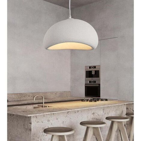 Lustre à abat-jour en pierre simulée de style japonais Wabi-sabi de 30 cm Lampes à suspension en résine à lumière naturelle Éclairage suspendu à vis E27 Éclairage de plafond à fil suspendu régl