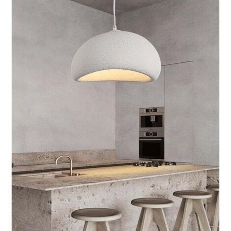 Lustre à abat-jour en pierre simulée de style japonais Wabi-sabi de 30 cm Lampes à suspension en résine à lumière naturelle Éclairage suspendu à vis E27 Éclairage de plafond à fil suspendu régl