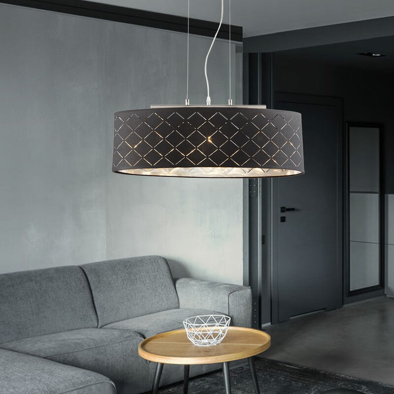Etc-shop - Lampe à suspension textile design télécommande décor variateur de lumière dans un ensemble comprenant des ampoules LED RVB