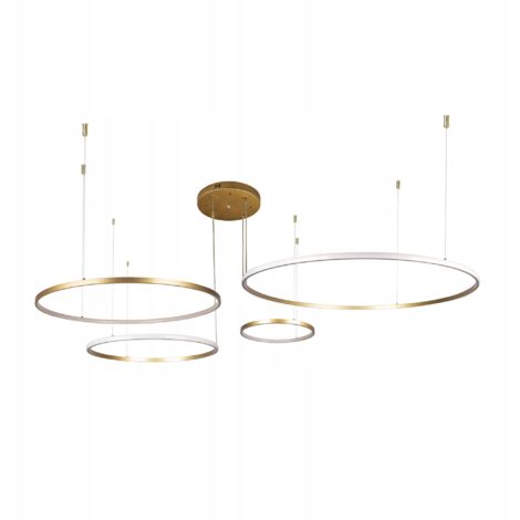 Lustre à suspension annulaire 40+60+80+100 cm OR + TÉLÉCOMMANDE nouveaux anneaux