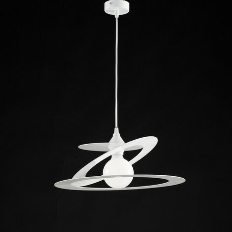 Lustre à suspension en fer blanc découpé au laser une lumière diamètre 40x h18 cm