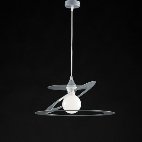 Lustre à suspension en fer gris découpé au laser une lumière diamètre 40x h18 cm
