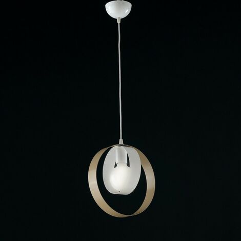 Lustre à suspension en fer Tortora blanc une lumière 25x h27 cm