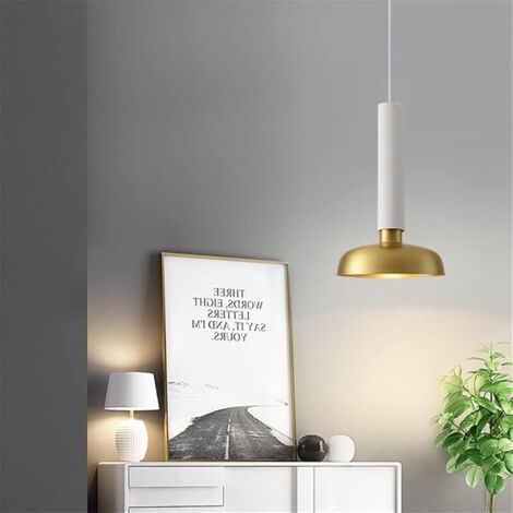Lustre à vent industriel nordique chambre lustre de chevet salon moderne bar restaurant lustre hôtel lustre en laiton (White)