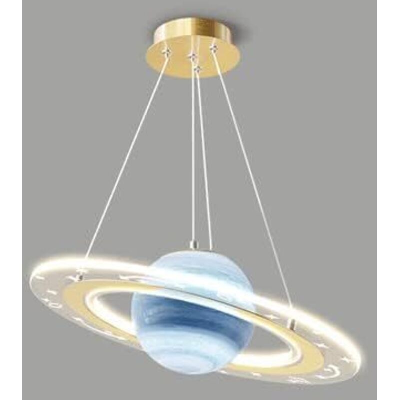Lustre annulaire LED, suspension élégante planète terre lune, luminaire suspendu au Design nordique pour chambre d'enfant