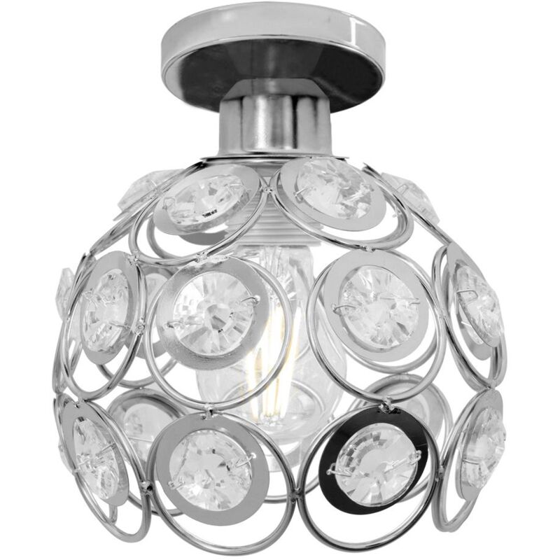 Toolight - lustre APP204 métal argent E27 1-POINT lumineux