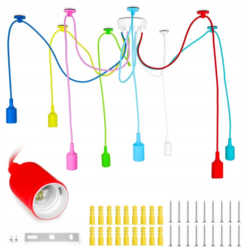 Lustre araignée 8 bras coloré salon chambre d'enfant lampe de plafond suspendue