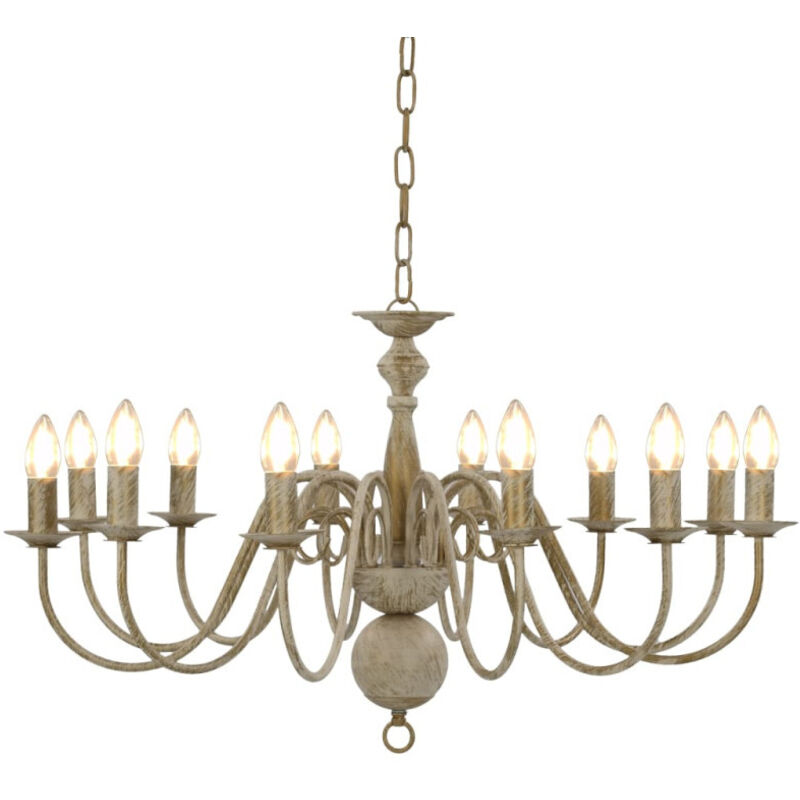 Vidaxl - Chandelier de chandelier antique pour 12 couleurs colorées E14 Couleur : Blanc