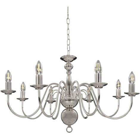 Lustre Argenté 8 ampoules E14 CFW757105