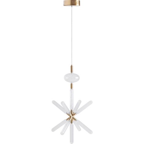 Lustre art déco en cristal fumé transparent style élégant - Cristal fumé transparent élégant