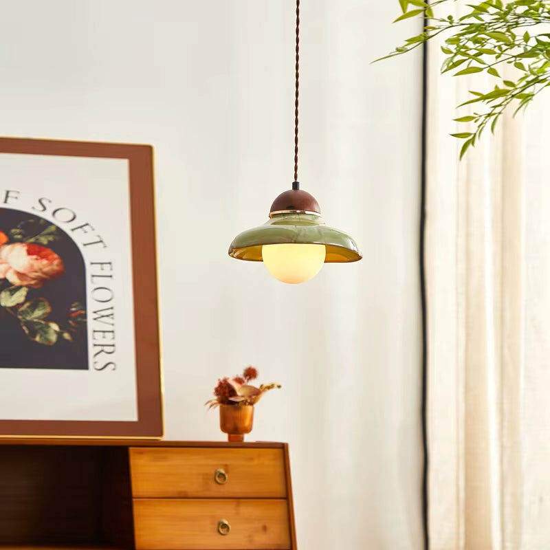 Arturesthome - Lustre en céramique Lampe de bar de salle à manger style antique Lampe d'allée chambre à coucher chevet petit lustre,D22cm x H16cm