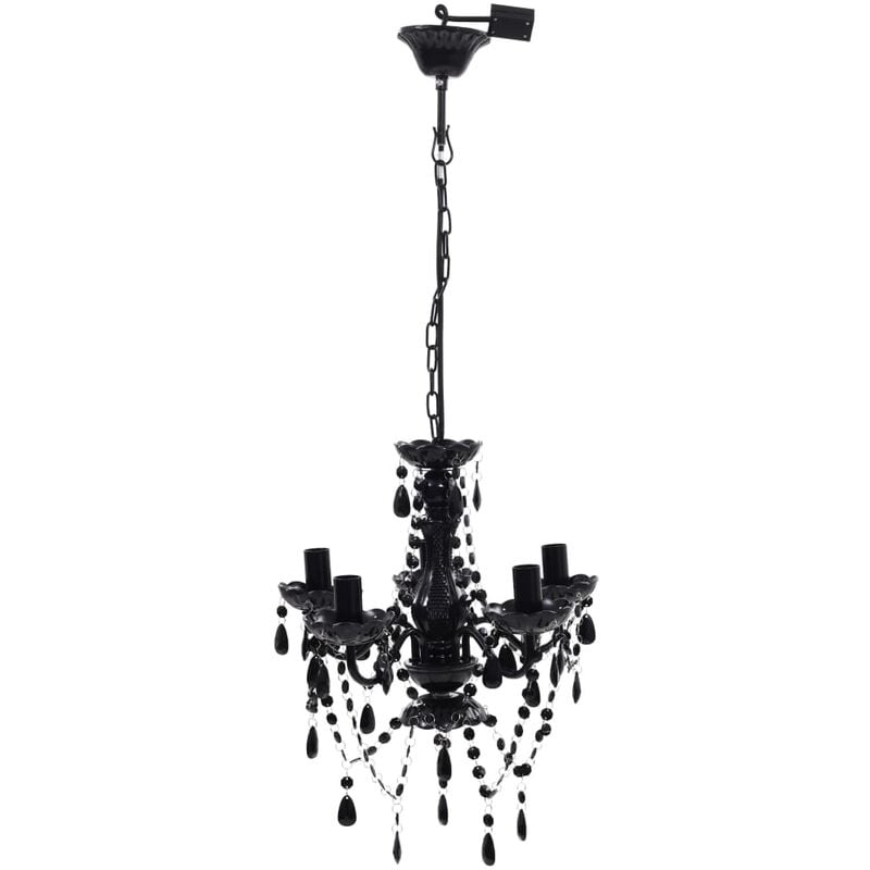 Vidaxl - inlife Lustre avec 5 ampoules Crystal noir