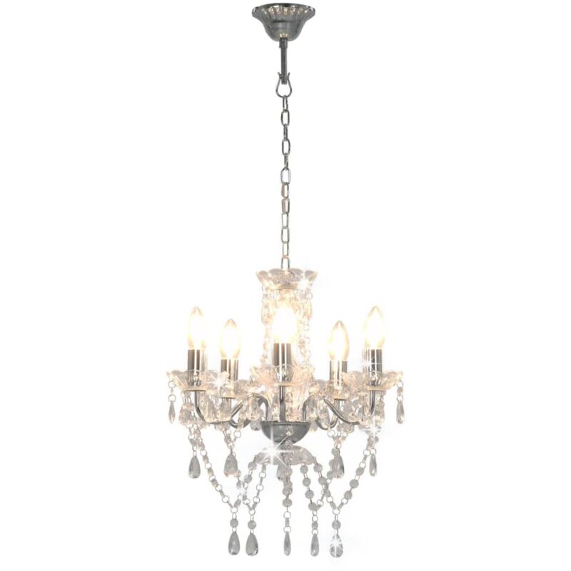 Lustre avec perles de cristal Argenté Rond 5 x E14 CFW618392