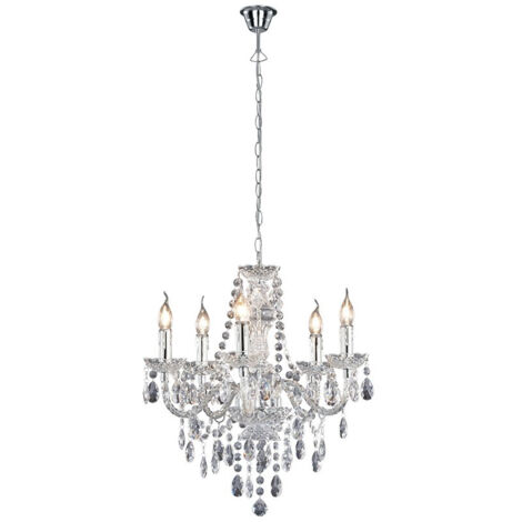 Lustre baroque, Lustre baroque 5 Lampes Transparent en Acrylique, TRIO