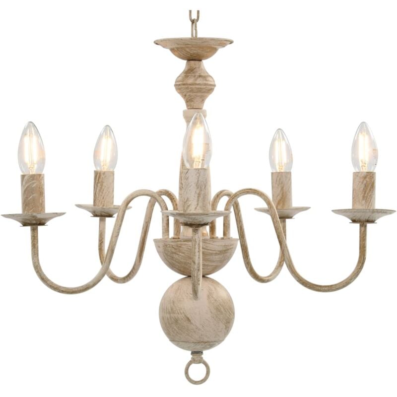 Design In - Lustre Blanc antique 5 ampoules E14 CFW10548