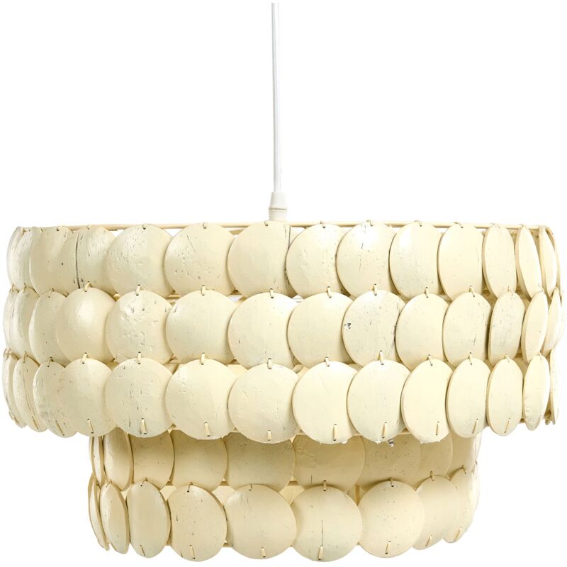 Beliani - Lustre Boho Suspendu en Coquilles de Noix de Coco Beige Clair Kotmale