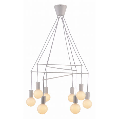 Lustre Candellux Alto blanc 8xE27 métal Ø82cm H95cm
