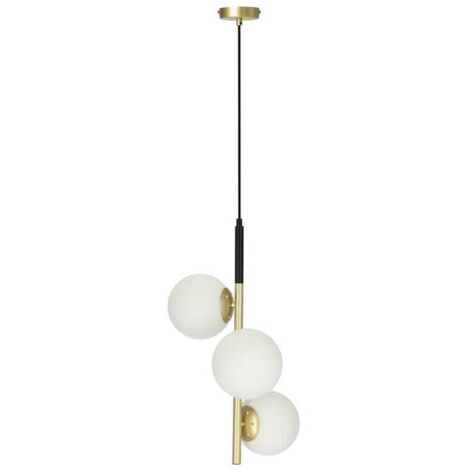 Lustre Candellux Duo doré/blanc verre métal 3xE14 IP20