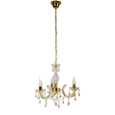 Lustre Candellux Maria Teresa cristal chaîne 3xE14 doré