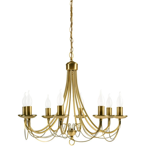 Lustre Candellux Muza 38-69187 laiton, chaîne 8xE14