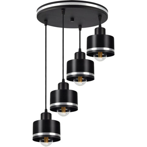 Lustre Candellux WAMA métal noir/argent 4xE27 hauteur réglable