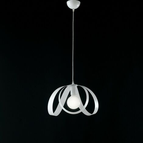 Lustre chambre suspension en fer blanc une lumière 32x h24 cm