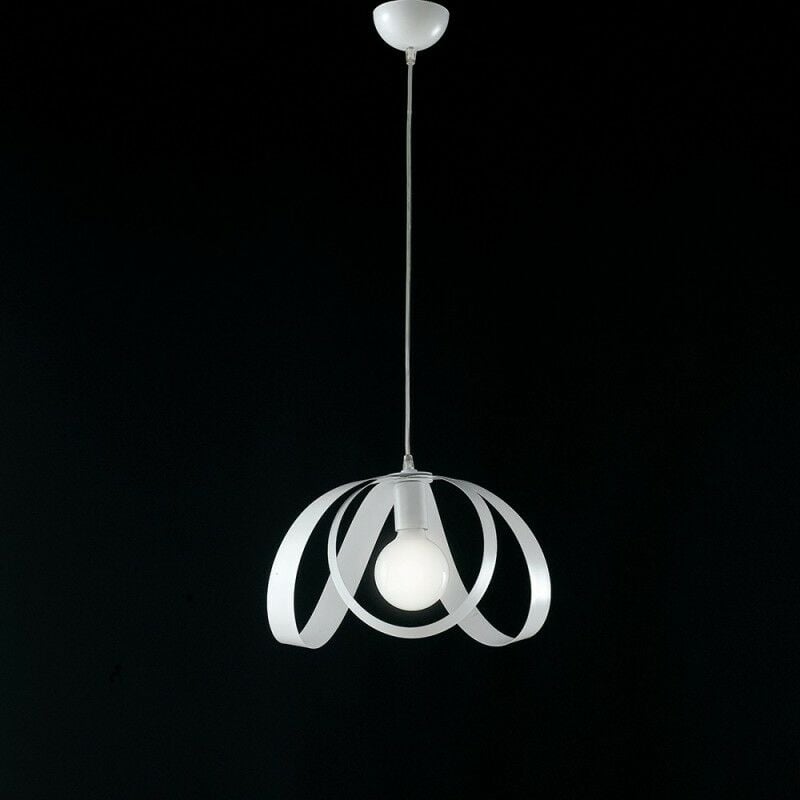 Bonetti Illumina - Lustre chambre suspension en fer blanc une lumière 32x h24 cm