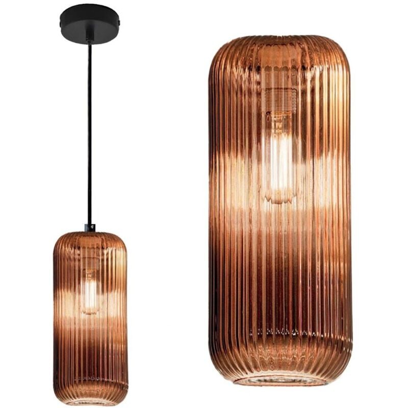 Gea Luce - lustre raika vp b1 cuivre e27 led suspension en verre