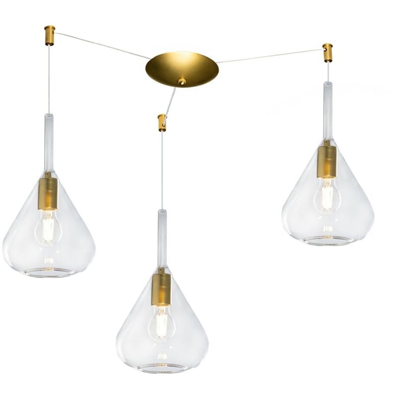 Top-light - Lustre classique top light kona 1177 os s3 s tr e27 led plafonnier en verre transparent