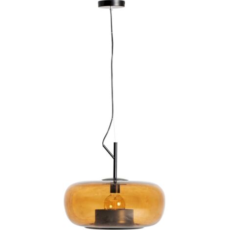 Lustre contemporain en cristal ambré finition fumée - Ambre fumé contemporain