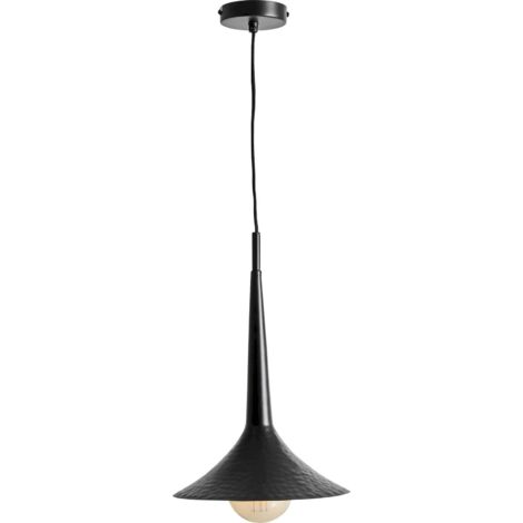 Lustre contemporain en fer et cristal finition translucide noir - Noir finition translucide cristal