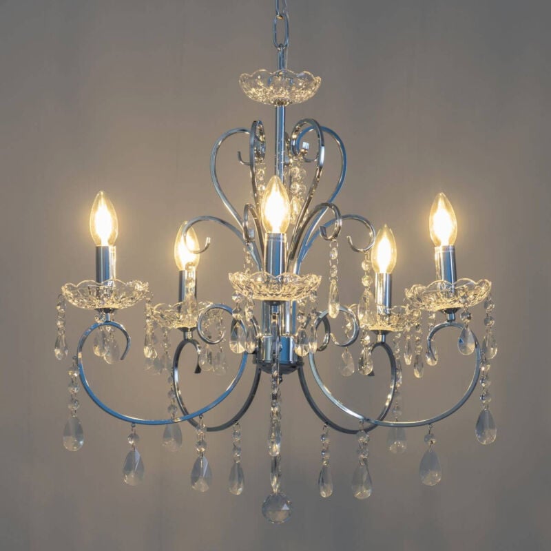 Lustre cristal argent - Pavia