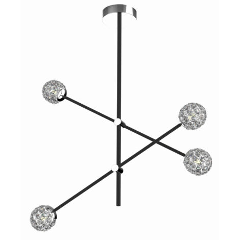 Lustre cristal Candellux Paksos 4xG9 noir A0032-341