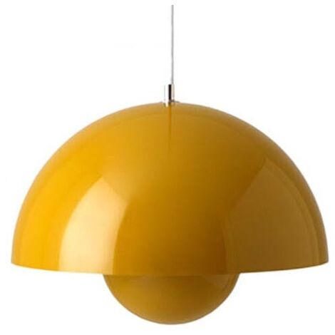 Lustre danois en forme de fleur, hauteur réglable, avec ampoule, pour salon, salle à manger et chambre, lumière chaude 3000 K, jaune