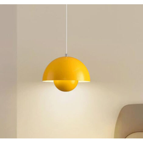 Lustre danois en forme de fleur, hauteur réglable, avec ampoule, pour salon, salle à manger et chambre,lumière blanche 6500 K, jaune