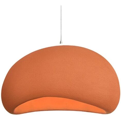 Lustre de Style Japonais Simplicité Lampe Pendante en Résine Wabi-sabi,Lampe Suspendue Réglable E27 pour Cuisine, Salle à Manger et Restaurant(Couleur : Orange, Taille : 40cm)