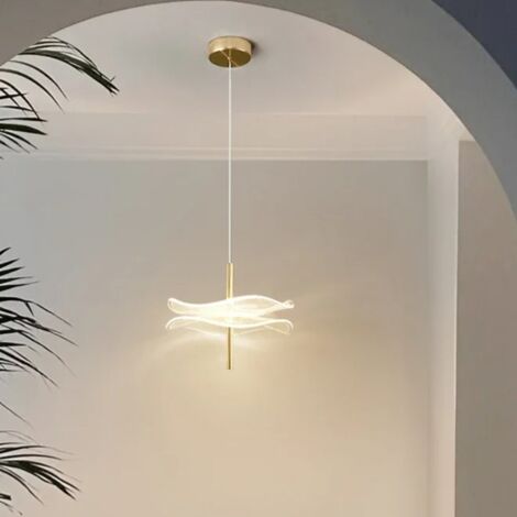 Lustre de style scandinave, lustre en forme de feuille de nénuphar, luminaire de décoration pour salon (trois couleurs)