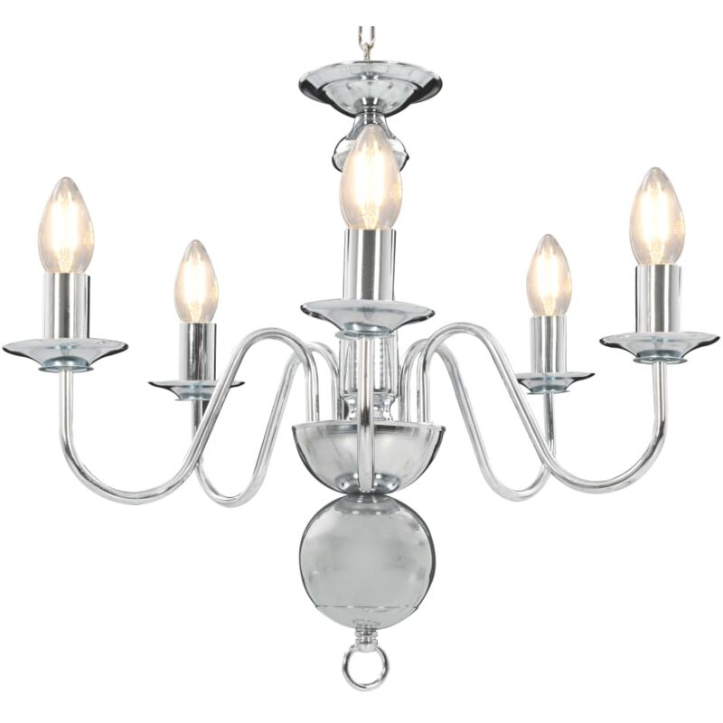 Lustre Argenté 5 ampoules E14 Vidaxl