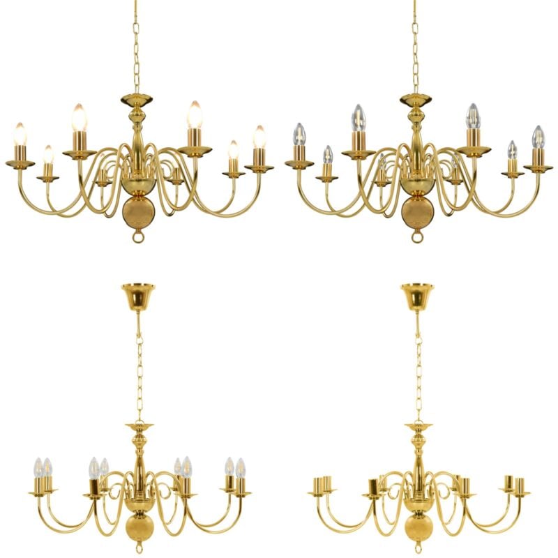 Vidaxl - Lustre Doré 8 ampoules E14 - lustre - lustres - Home & Living - Or