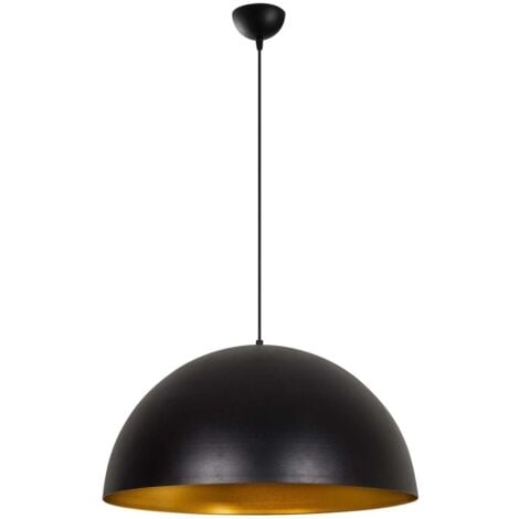 COTECOSY Lustre Élégant Noir et Or, Diamètre 60 cm, Hauteur 126 cm, Idéal pour Salle de Réception ou Salon Spacieux