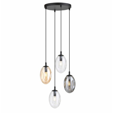 Lustre Emibig Astral 4xE14 noir globes multicolores