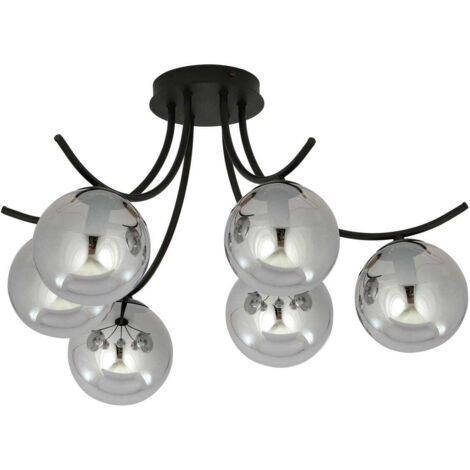 Lustre Emibig Boston 6xE14 noir graphite verre métal