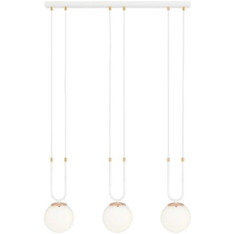 Lustre Emibig Glam blanc/opal 3xE14 dimmable 70cm IP20