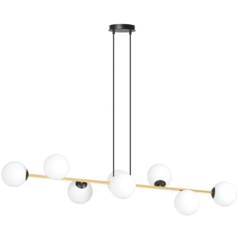 Lustre Emibig Gravity 8xE14 noir blanc doré 140cm